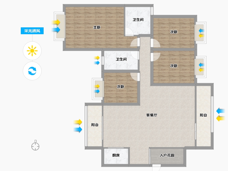 广东省-深圳市-桑泰水木丹华园-132.49-户型库-采光通风