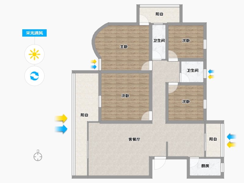 广东省-深圳市-官龙名苑-123.87-户型库-采光通风