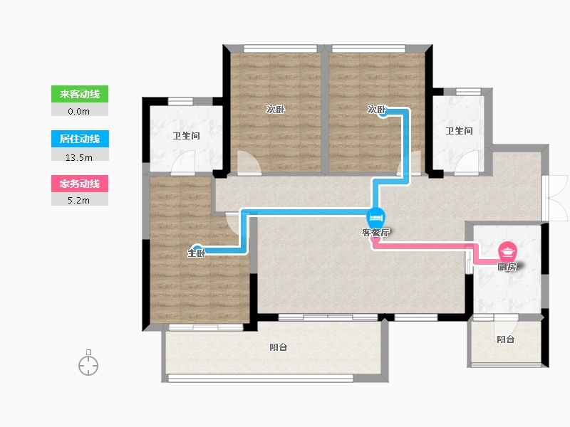 四川省-成都市-嘉合凤凰岛-105.89-户型库-动静线