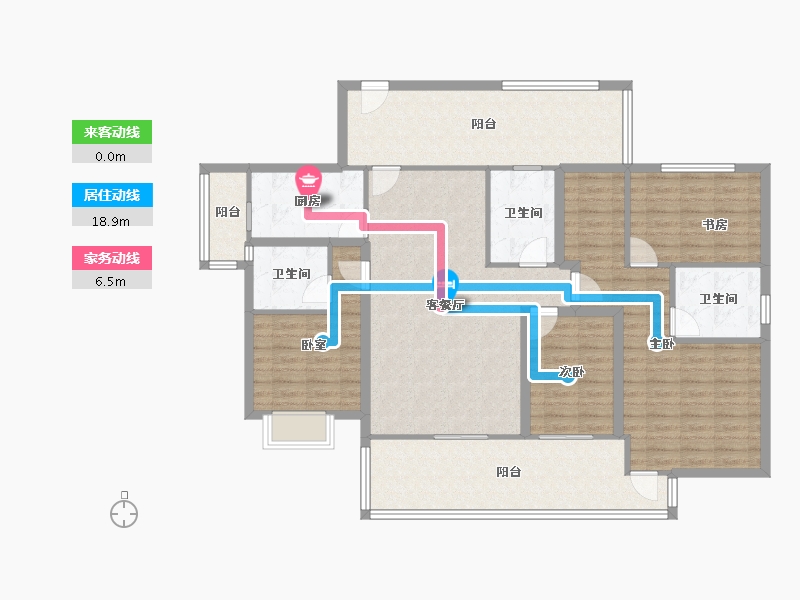 广东省-深圳市-佳兆业茗萃园(一期)-133.65-户型库-动静线