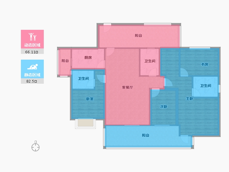 广东省-深圳市-佳兆业茗萃园(一期)-133.65-户型库-动静分区