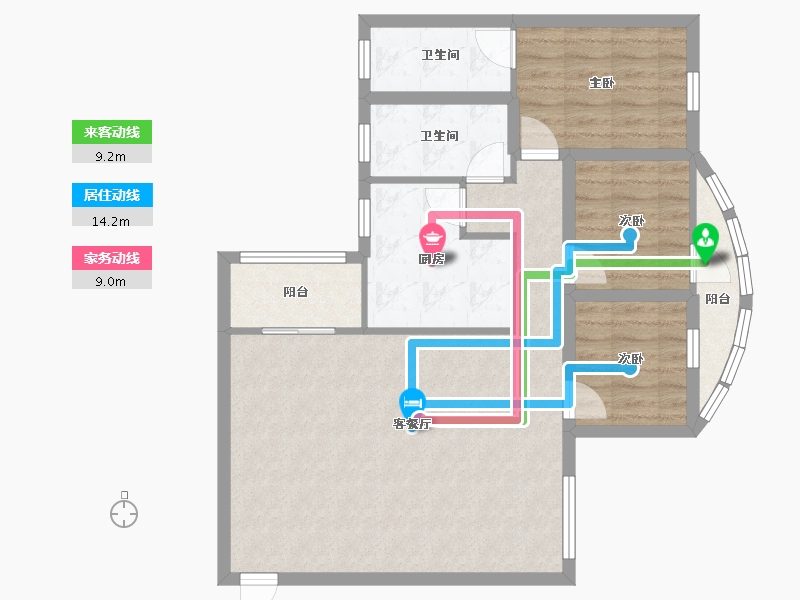 广东省-深圳市-鹏都大厦-83.72-户型库-动静线