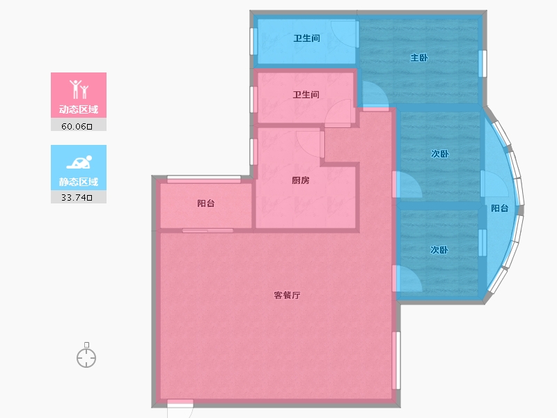 广东省-深圳市-鹏都大厦-83.72-户型库-动静分区