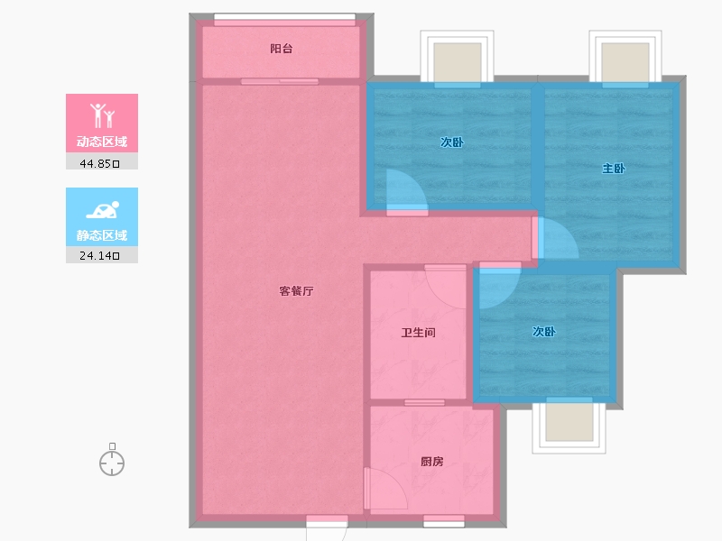 广东省-深圳市-南景豪庭-60.96-户型库-动静分区