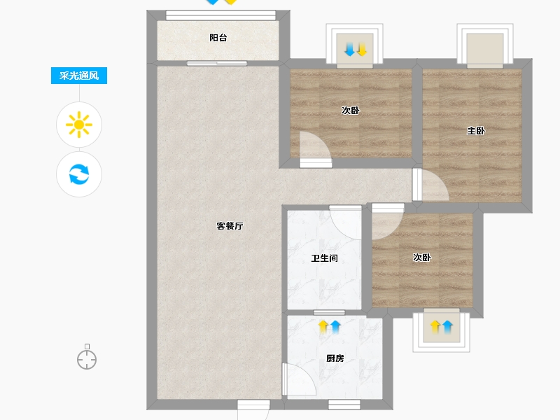 广东省-深圳市-南景豪庭-60.96-户型库-采光通风