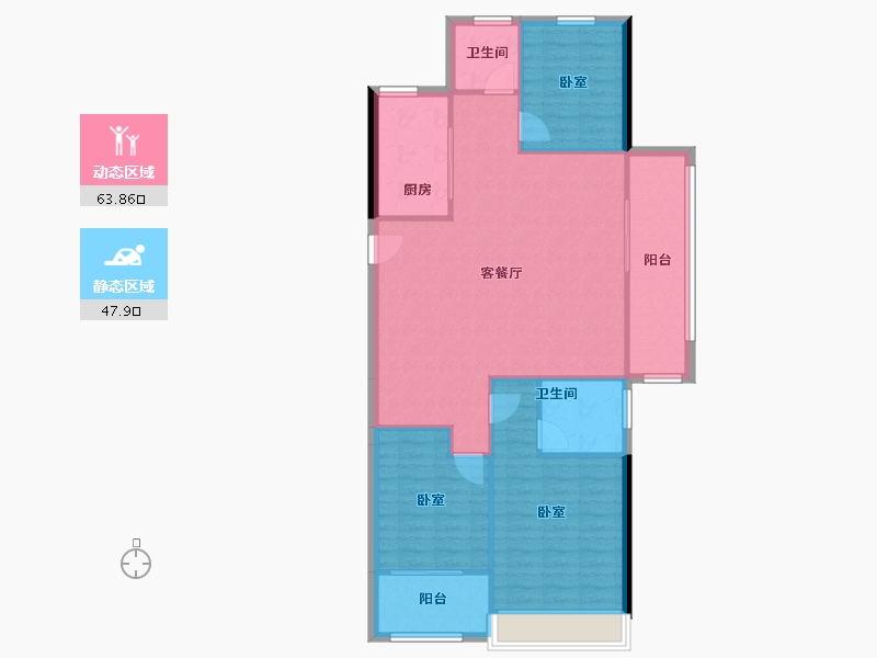 河南省-郑州市-信达天樾九章-102.68-户型库-动静分区