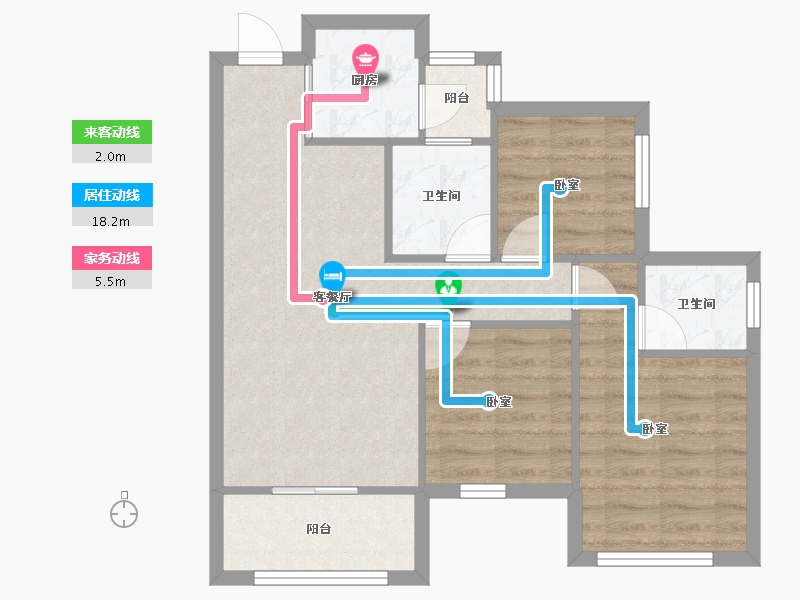 四川省-南充市-金为领地悦城-65.76-户型库-动静线