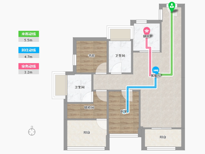 广东省-广州市-越秀·大学·星汇锦城-61.76-户型库-动静线