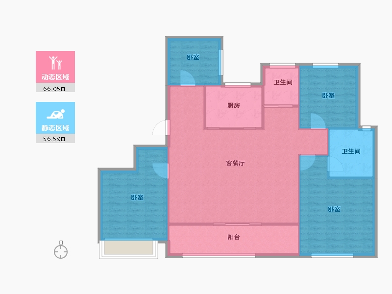 浙江省-台州市-绿城·柳岸晓风-112.85-户型库-动静分区