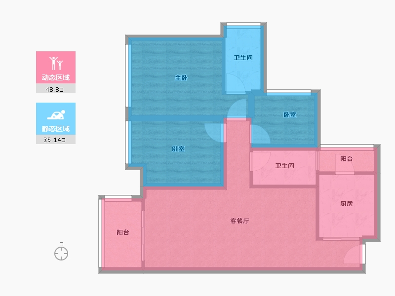 广东省-深圳市-华润城润府一期-74.36-户型库-动静分区