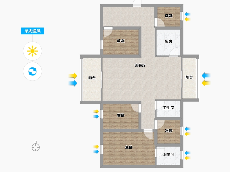 广东省-深圳市-聚龙华府-101.05-户型库-采光通风