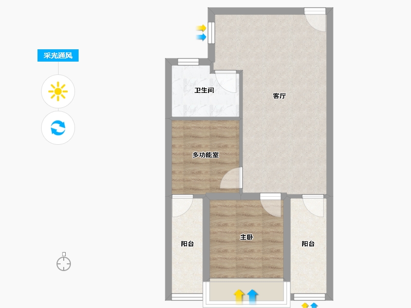 广东省-深圳市-前海凯御-52.36-户型库-采光通风