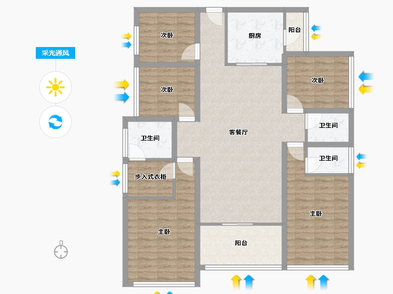 广东省-深圳市-仁恒峦山美地-118.78-户型库-采光通风