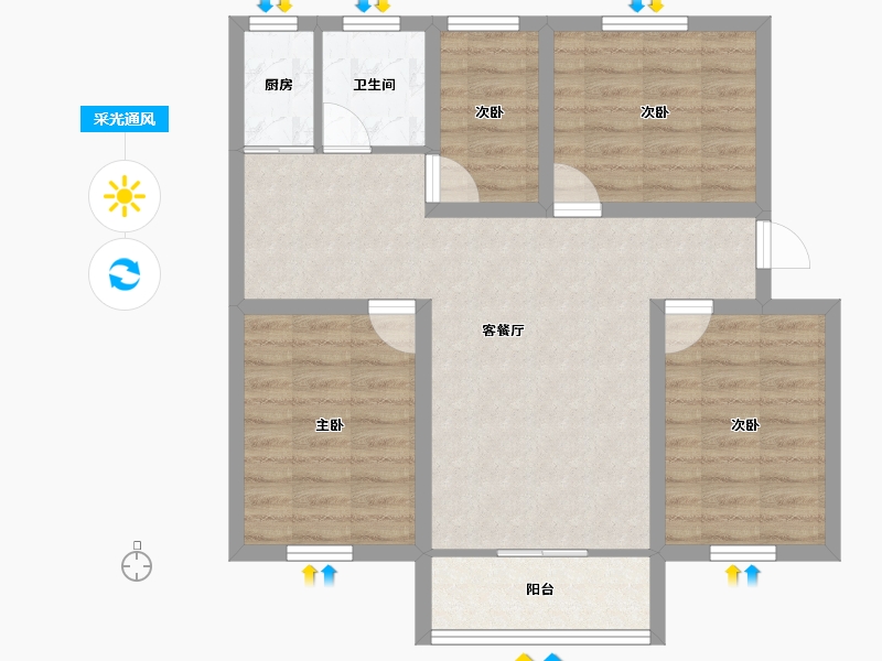 广东省-深圳市-田苑小区-77.04-户型库-采光通风