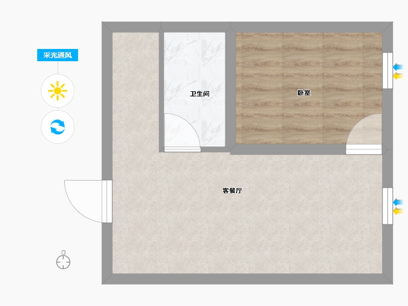 广东省-深圳市-鸿洲新都-36.00-户型库-采光通风