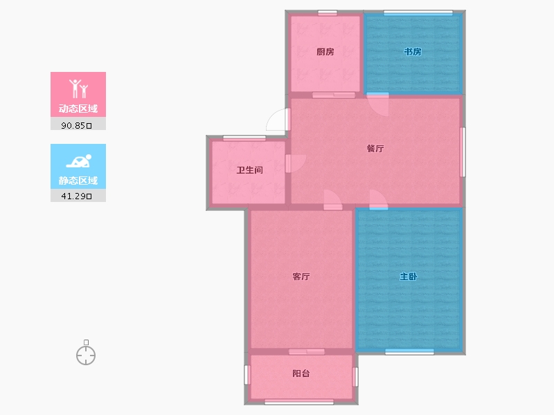 浙江省-杭州市-八卦新村-120.00-户型库-动静分区