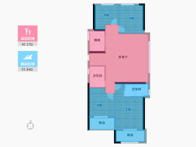 福建省-福州市-龙旺闽越水镇-91.00-户型库-动静分区