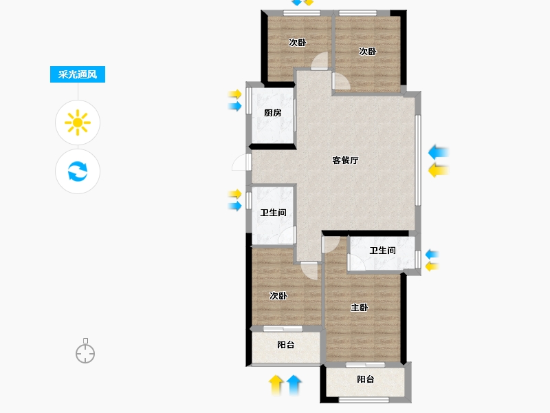 福建省-福州市-龙旺闽越水镇-91.00-户型库-采光通风