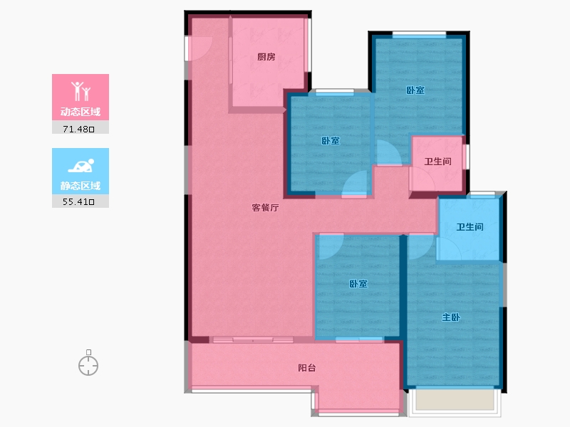 河南省-郑州市-信达天樾九章-114.40-户型库-动静分区