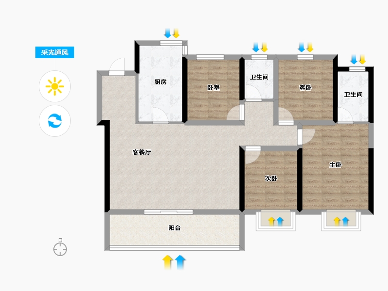 四川省-成都市-中交凤凰华府-103.28-户型库-采光通风