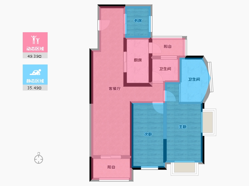 四川省-成都市-嘉合凤凰岛-74.10-户型库-动静分区