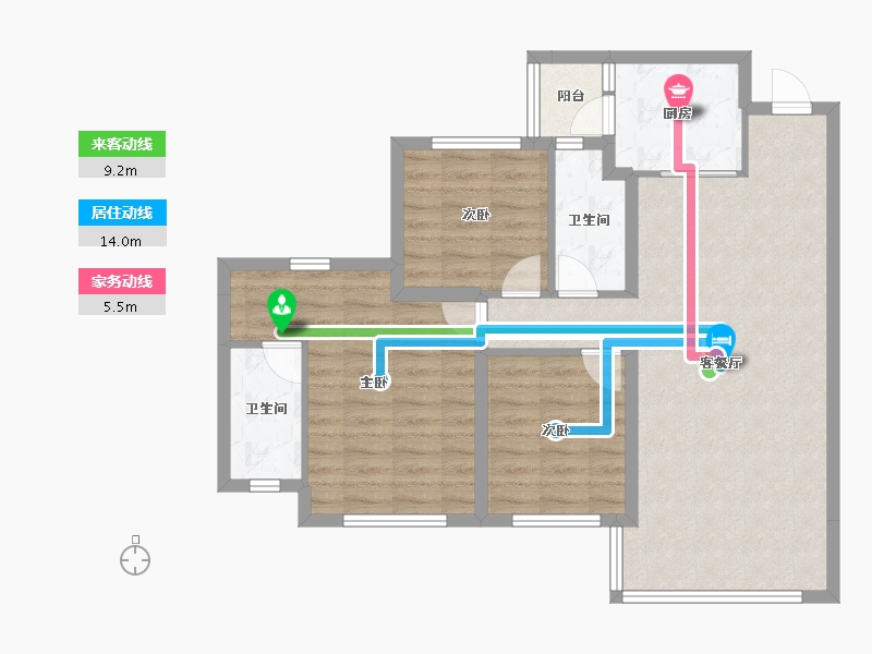 四川省-成都市-邦泰熙华天骄-86.07-户型库-动静线