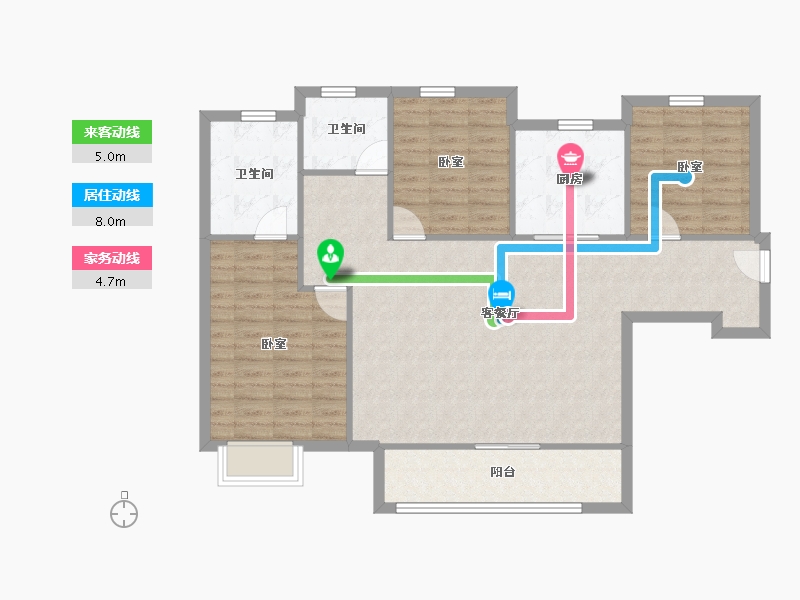 甘肃省-兰州市-新区万科城-102.67-户型库-动静线