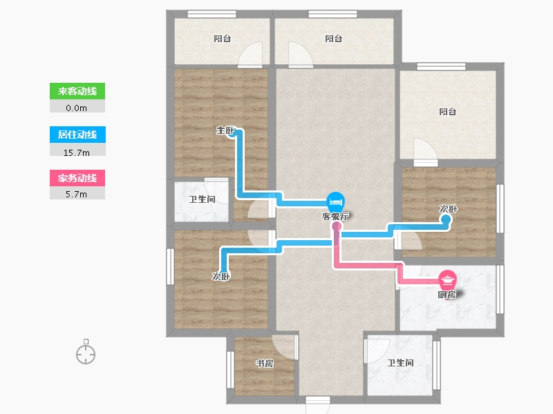 广东省-深圳市-卓弘高尔夫雅苑-101.54-户型库-动静线