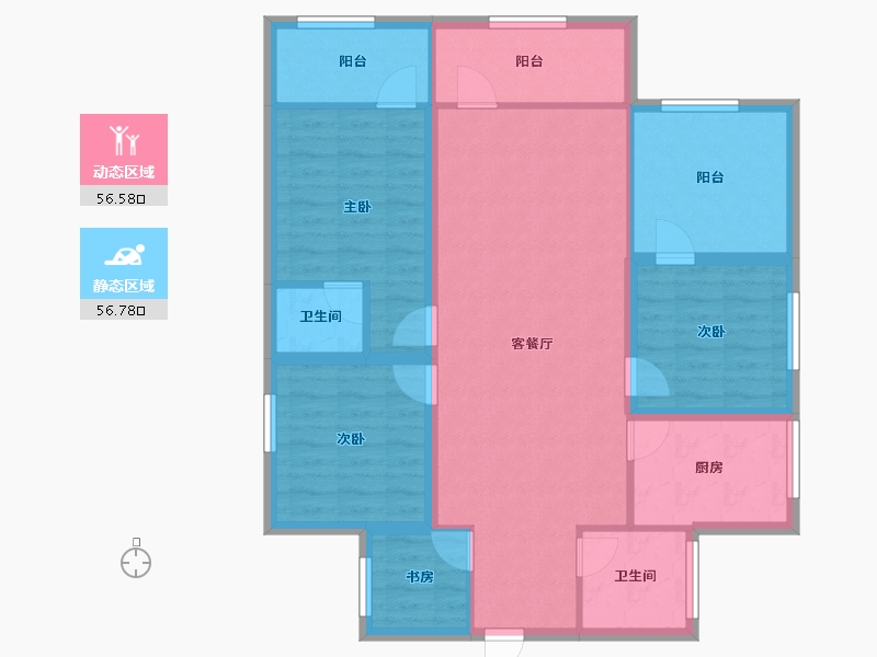 广东省-深圳市-卓弘高尔夫雅苑-101.54-户型库-动静分区