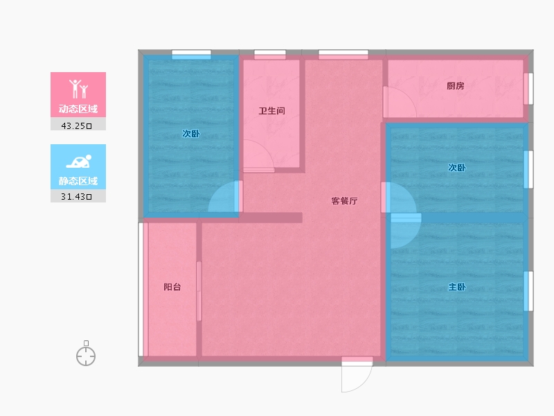 广东省-深圳市-滢水山庄一区-65.72-户型库-动静分区