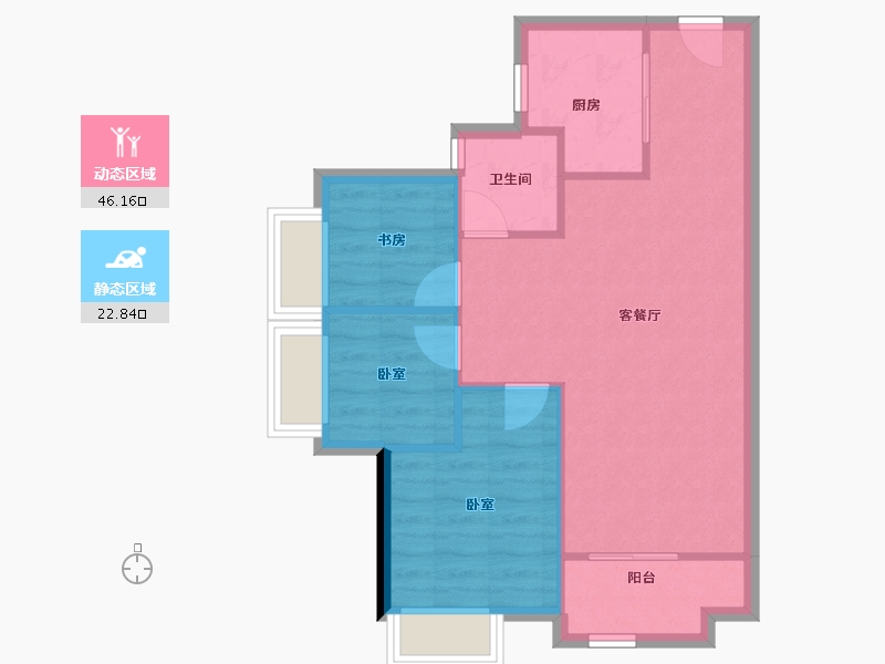 广东省-珠海市-粤海拾桂府-62.58-户型库-动静分区