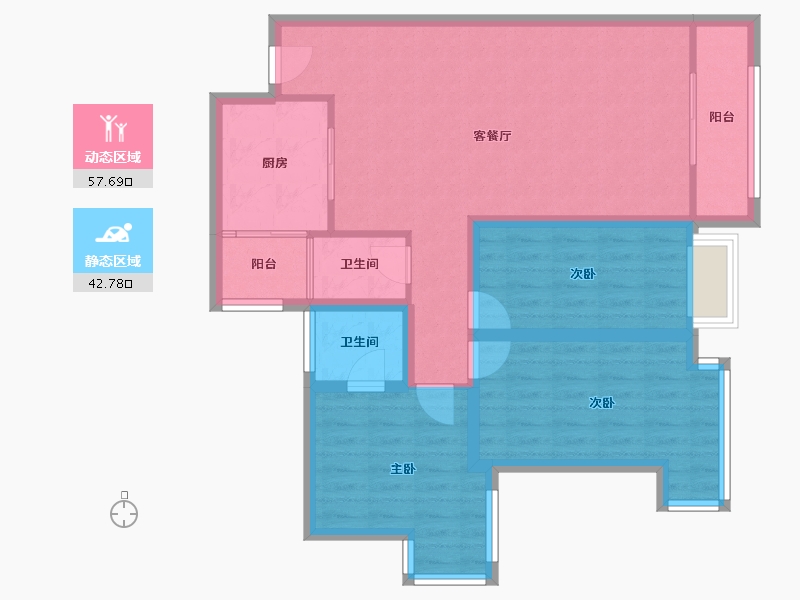 广东省-深圳市-金海燕花园-89.55-户型库-动静分区