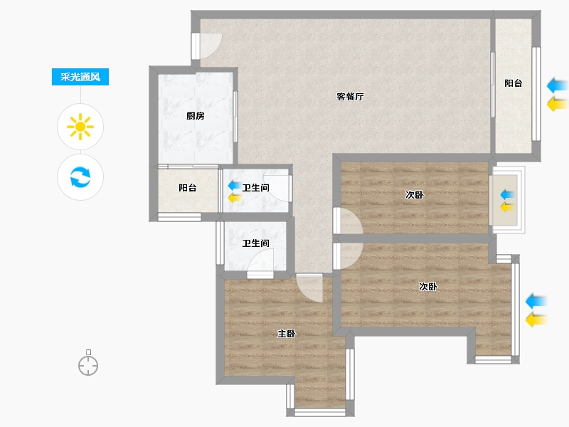 广东省-深圳市-金海燕花园-89.55-户型库-采光通风