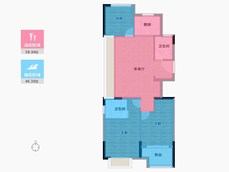 浙江省-绍兴市-溪上云庐-76.58-户型库-动静分区