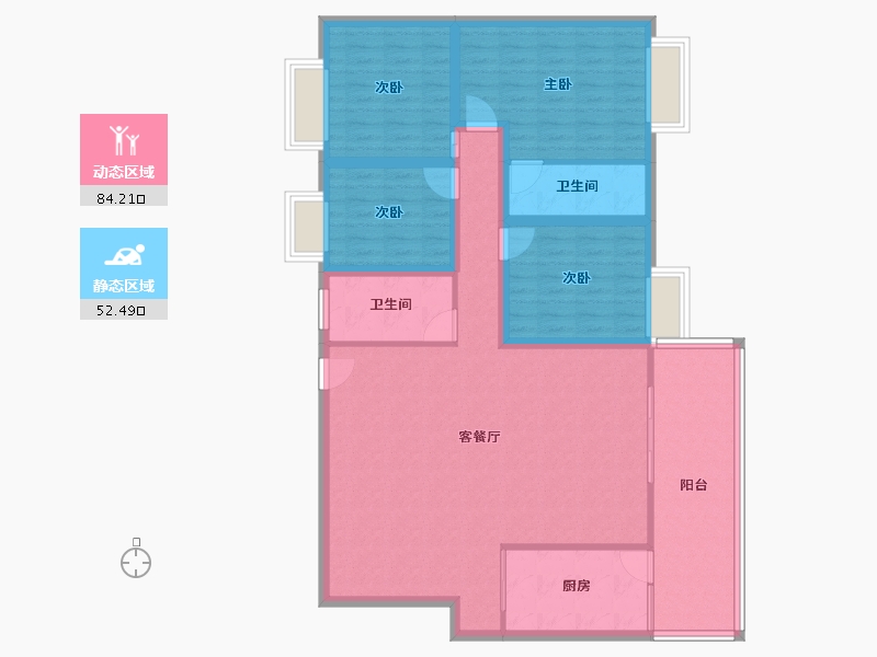 广东省-深圳市-听涛雅苑一期-123.67-户型库-动静分区