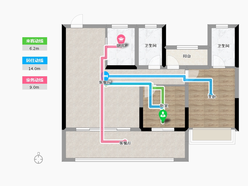 安徽省-淮北市-国金·铂悦御品-79.68-户型库-动静线