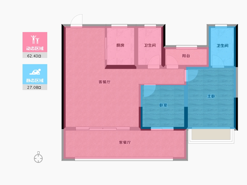 安徽省-淮北市-国金·铂悦御品-79.68-户型库-动静分区