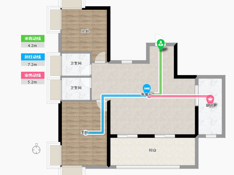 海南省-海口市-卓越·盈滨悦府-93.43-户型库-动静线