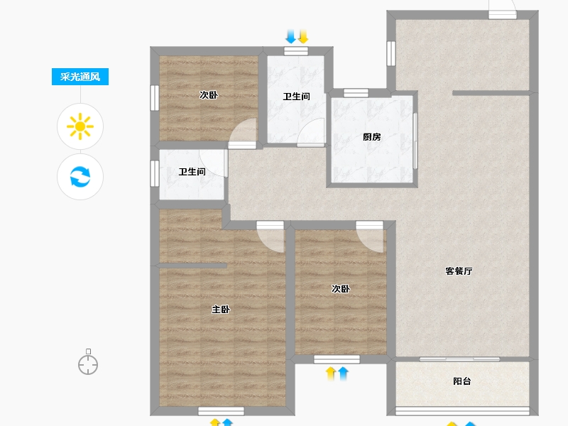 广东省-深圳市-合正汇一城-98.95-户型库-采光通风