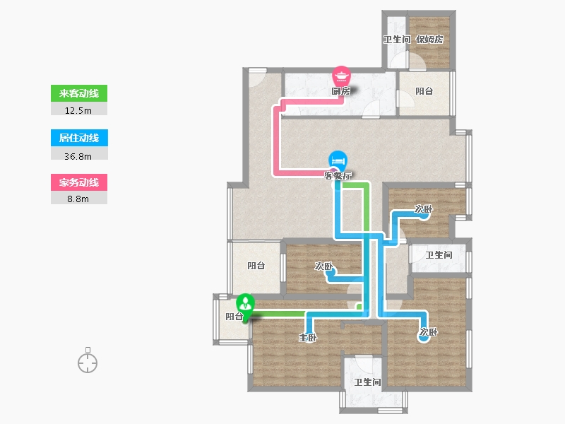 广东省-深圳市-锦绣花园四期-134.17-户型库-动静线