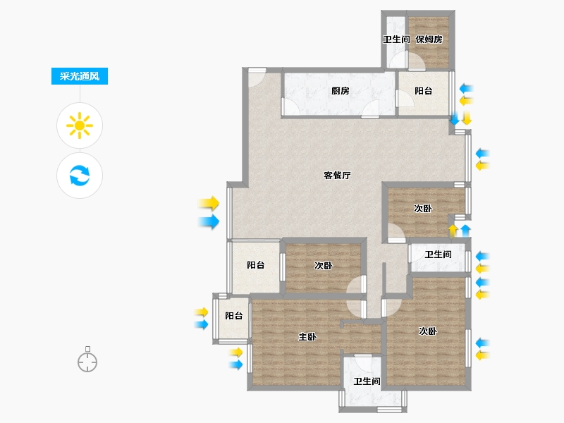 广东省-深圳市-锦绣花园四期-134.17-户型库-采光通风