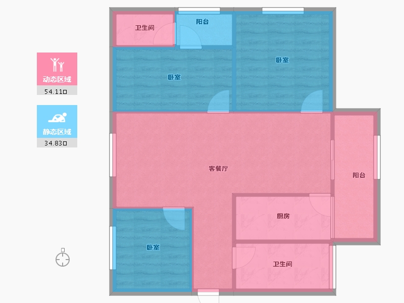 广东省-深圳市-兴安楼-80.86-户型库-动静分区