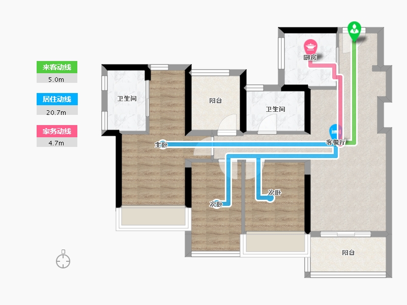 广东省-广州市-万科万汇天地·朗庭-78.73-户型库-动静线