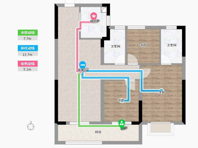 浙江省-杭州市-聆空云境-77.46-户型库-动静线