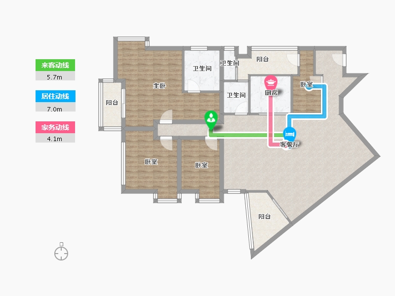 广东省-深圳市-锦绣花园四期-136.46-户型库-动静线