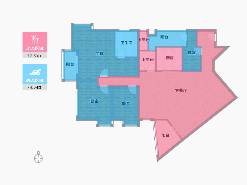 广东省-深圳市-锦绣花园四期-136.46-户型库-动静分区