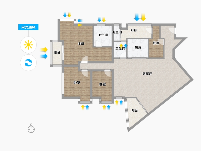 广东省-深圳市-锦绣花园四期-136.46-户型库-采光通风