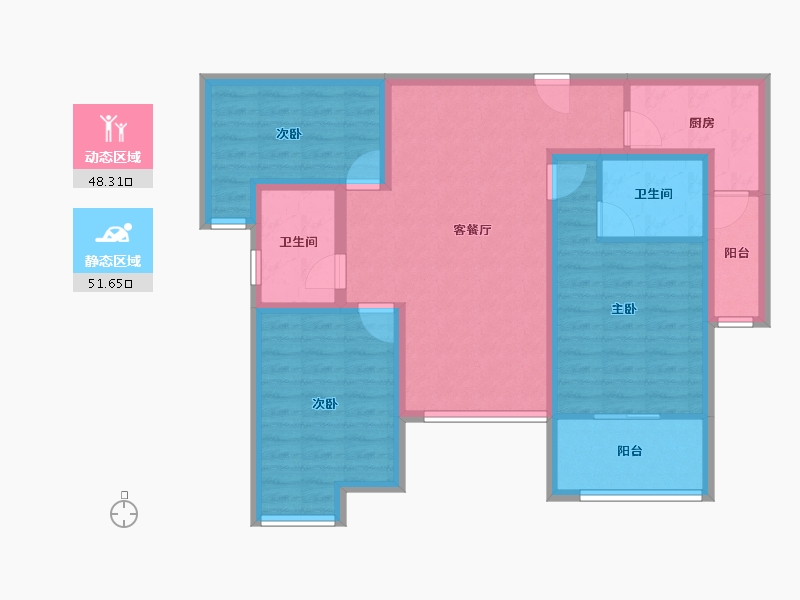 广东省-深圳市-世纪春城四期-88.03-户型库-动静分区