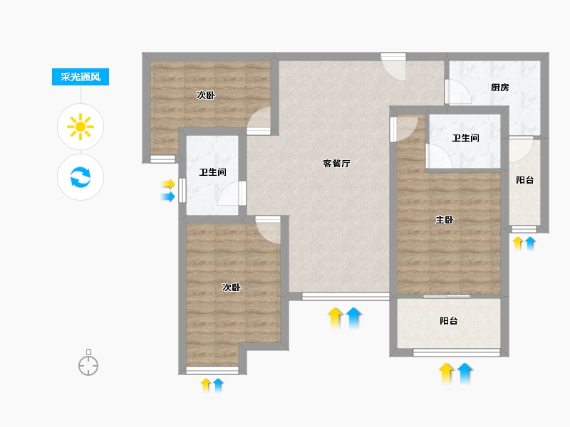 广东省-深圳市-世纪春城四期-88.03-户型库-采光通风