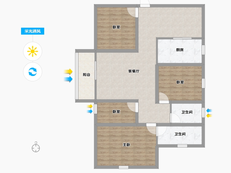 广东省-深圳市-银雅居-98.00-户型库-采光通风